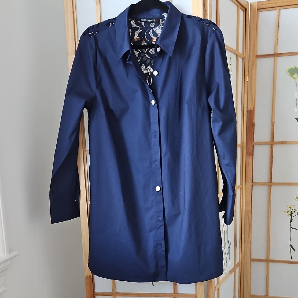 Colleen Lopez Navy Button Down Shirt